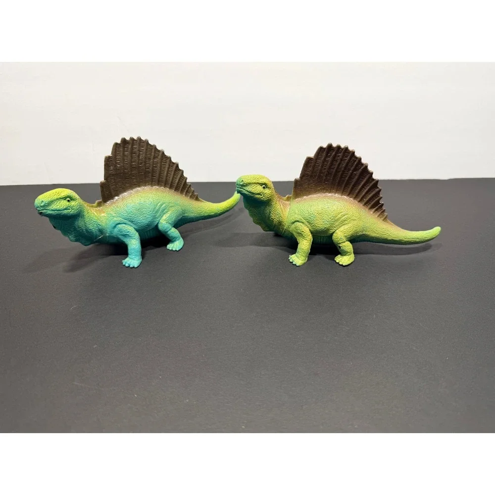 2 Greenbrier International Dimetrodon Dinosaur Toy Figures Green